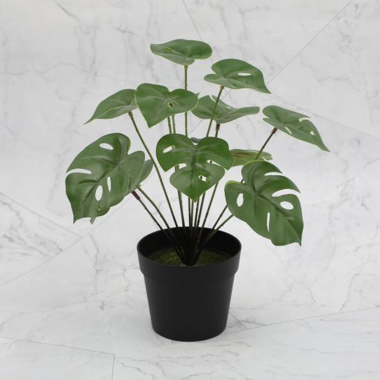 Faux Potted Plant Realistic Artificial Green Plant Long-lasting Potted Monstera Plant