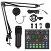 V8S Live Sound Card Podcast Equipment Bundle,with Microphone Set Device,Music/Recording Live Streaming For DJ Disco Device