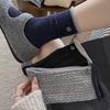 Button Wool Socks Children'S Warm Fleece Medium Tube Socks Season Warm Fleece Thickened Color Matching Curling Loose Stacking Socks