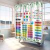 Alphabet Kids Educational Shower Curtain, Learning Tool Unisex Fabric Bathroom Decor with 12 Hooks