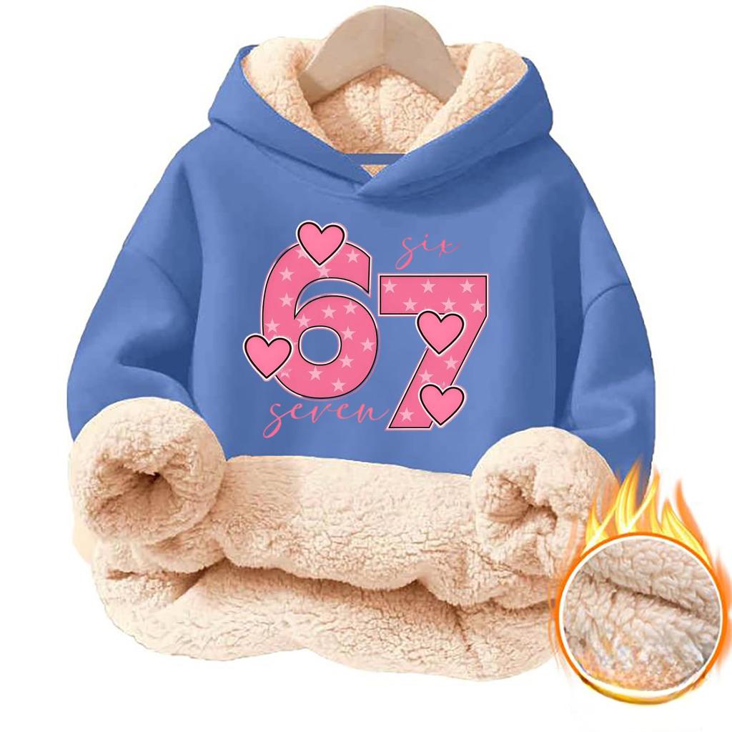 Children's Fashionable Printing Casual Fleece Hooded Loose Fit Hoodie Without Pockets
