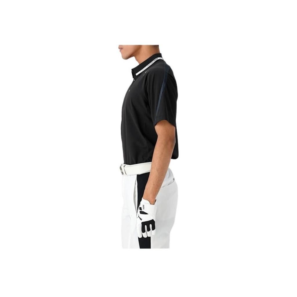 Puma Solid Color Casual Straight Fit Polo Shirt Men tops Black 627601-01