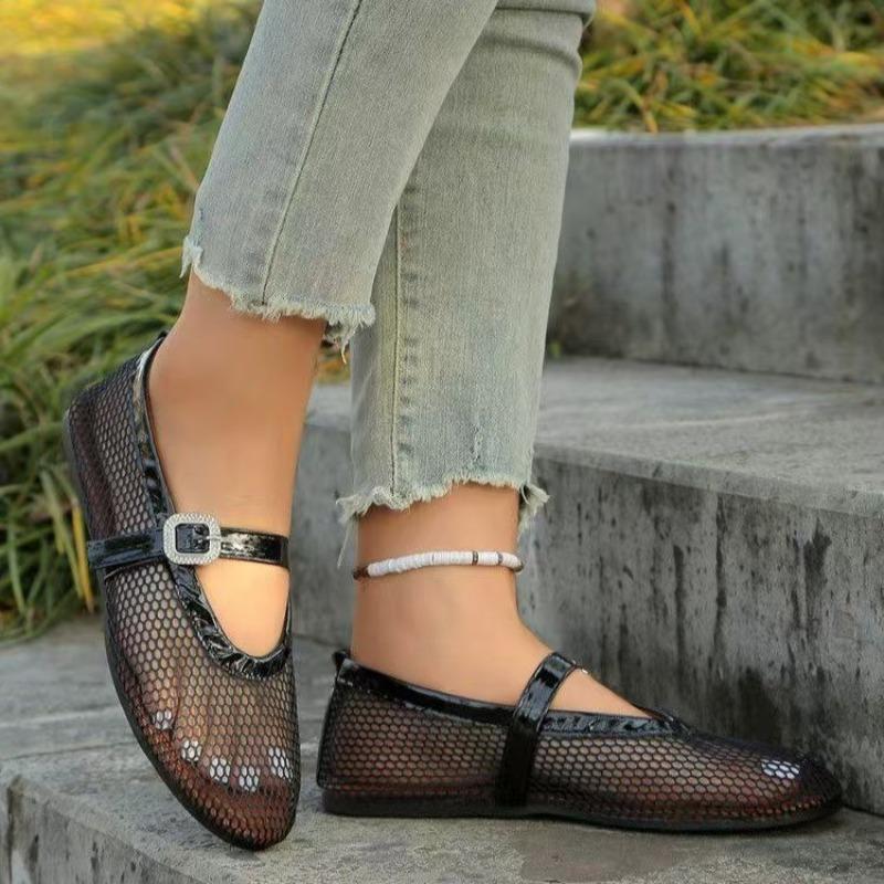 Fashion Women Flats Shoes Mesh Sandals Casual Sport Loafers Fashion 2025 Summer New Sneakers Walking Shallow Woman Shoes Zapatos Mujer