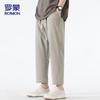 ROMON Men's Ice Silk Quick-Dry Cropped Casual Pants