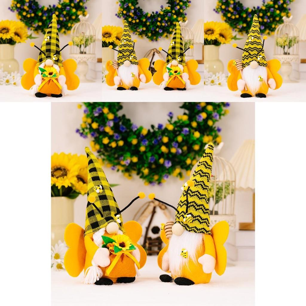 New Honey Bee Festival Plush Doll With Wings Antenna And Unique Face-free Design For Decoration