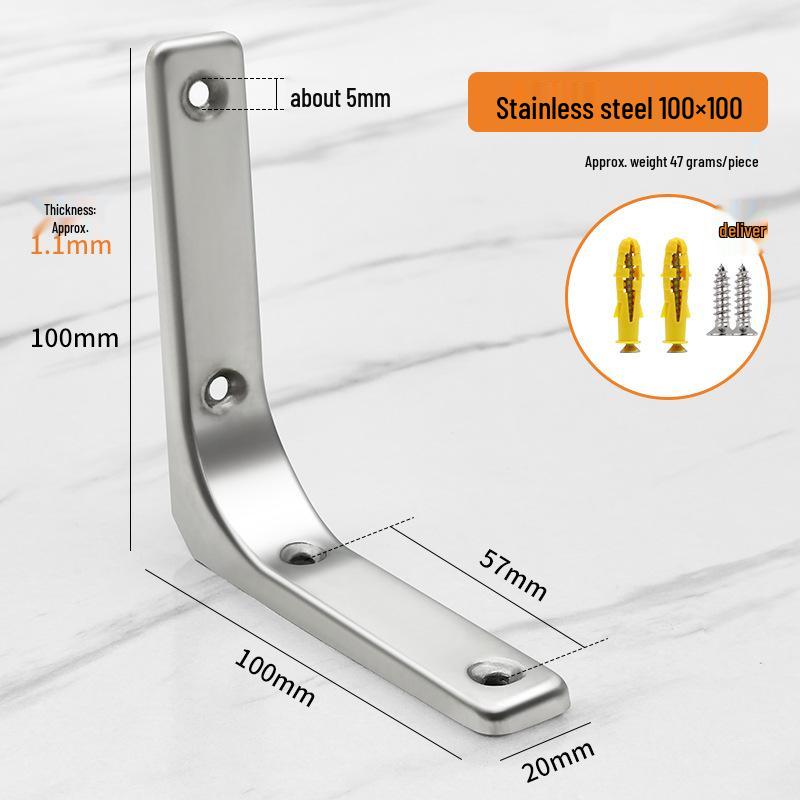 Stainless Steel Curved Wall-Mounted Triangular Shelf Bracket