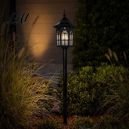 Energy Saving Outdoor Light Solar Vintage Garden Stake Light Motion Sensor Pathway