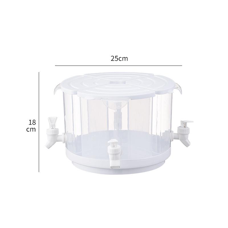 

Four-Compartment Rotating Beverage Dispenser with Faucet - Cold Water, Milk, Herbal Tea Pitcher Set