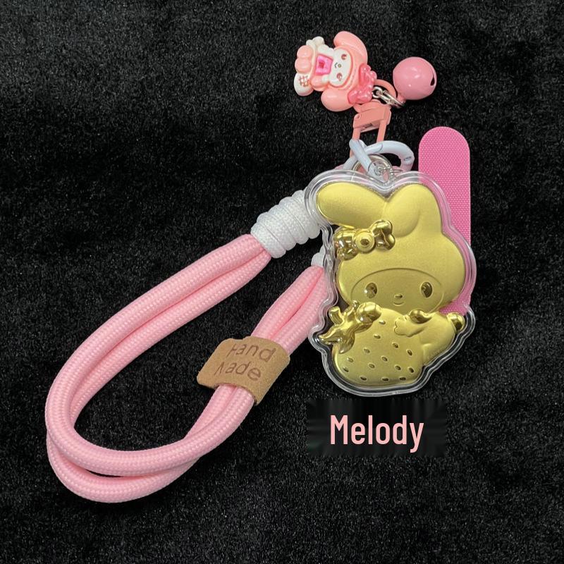 999 Pure Gold Sanrio Keychain - Kuromi, Cinnamoroll, My Melody Cute Cartoon Phone Strap & Bag Charm Without Gold