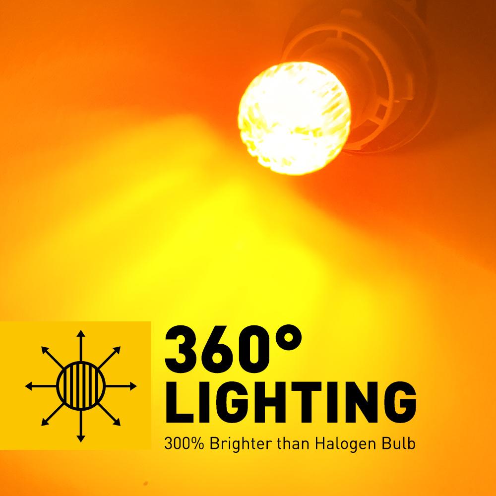 AUXITO 2x 1156 LED Bulb BA15S P21W 7506 LED Canbus 12V 6000K White Yellow Super Bright DRL Car Backup Reverse Light Signal Lamp Dome Lights 6
