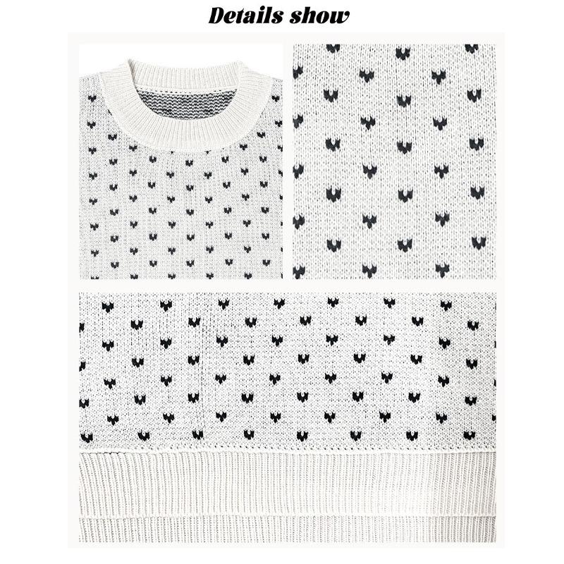 YYFS Women's Fashion Casual Fall Winter Love Letter Print Long Sleeve O-Neck Tops Women's Clothing Woolen Knitwear Sweaters
