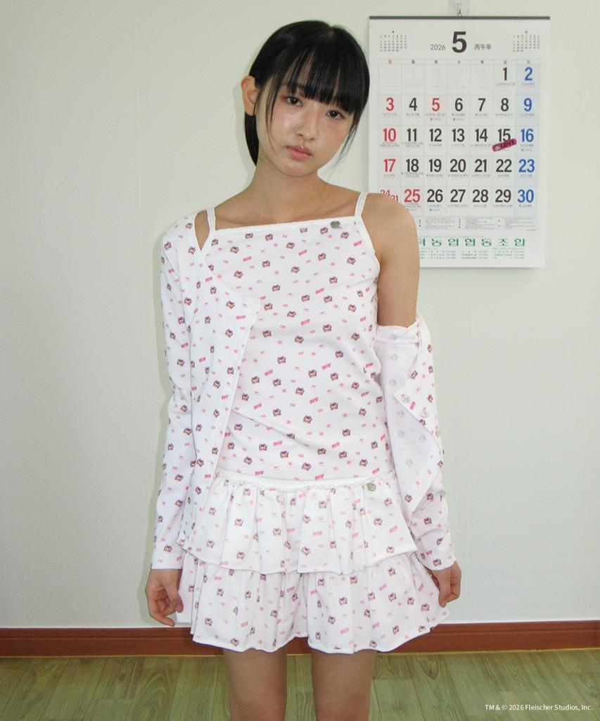 RONRON Betty Boop Pattern Pantskirt White