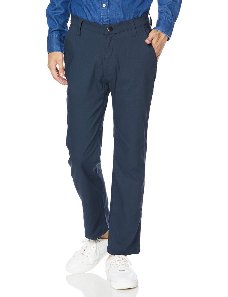 Body Wild Stretch with Belt Loops and Zipper Rayon Dark Size S Men's Pants, Straight-Leg Style, Front, Blend, Navy,