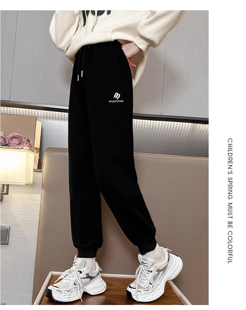 Girls' Fleece-Lined Lambswool Winter Pants: Thick, Warm, One-Piece Casual Wear for Middle and Big Kids