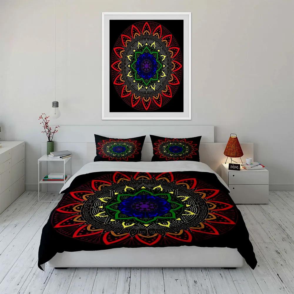 Colorful Mandala Tapestry Set Decoration Soft Comfortable Duvet Cover Bedding Set Included 1*Duvet Cover & 2*Pillowcases gift