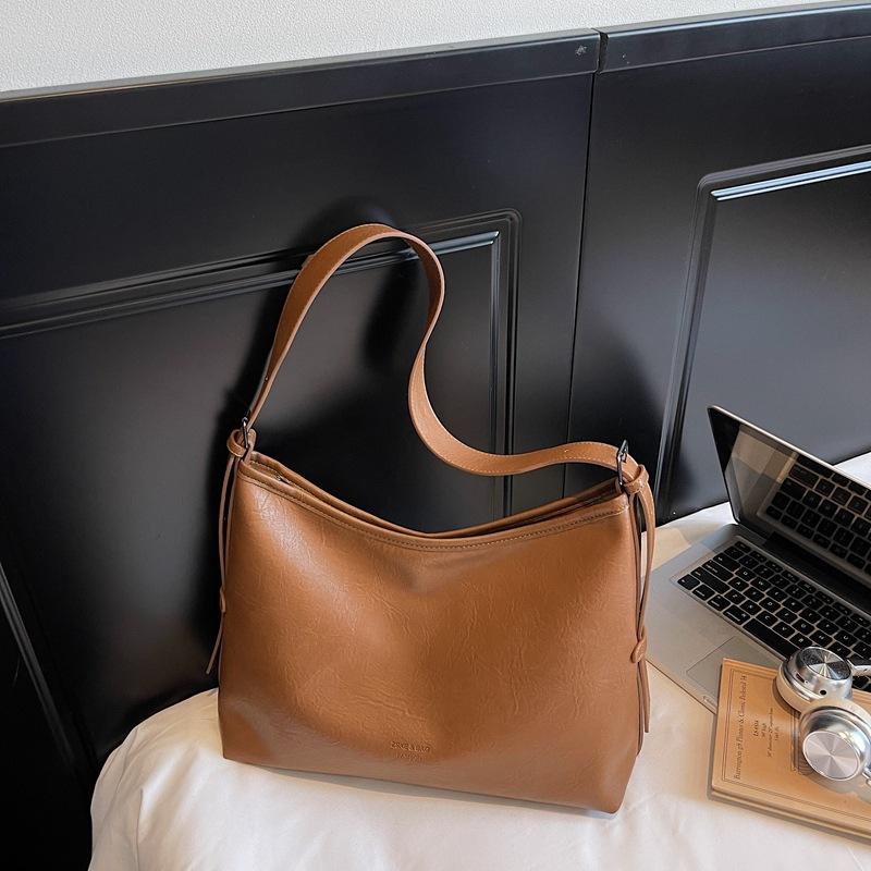 Geantă de umăr casual de nișă, la modă, simplă și elegantă, cu capacitate mare, geantă tip găleată