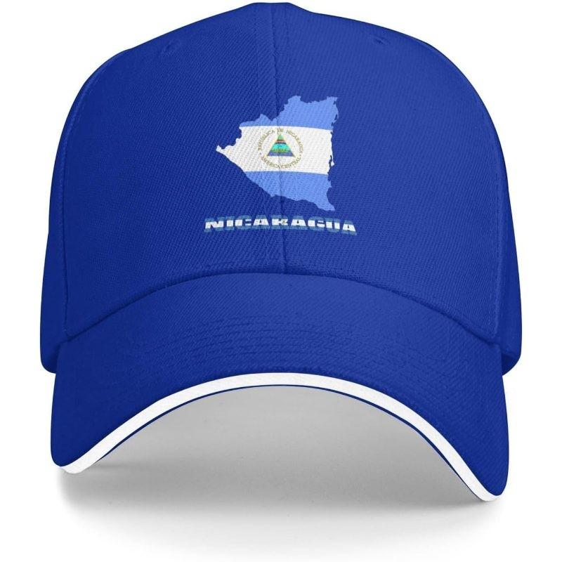 

Nicaragua Map Flag Baseball Cap Polyester Casual Sun Protection Adjustable Hat Adult Adjustable синий