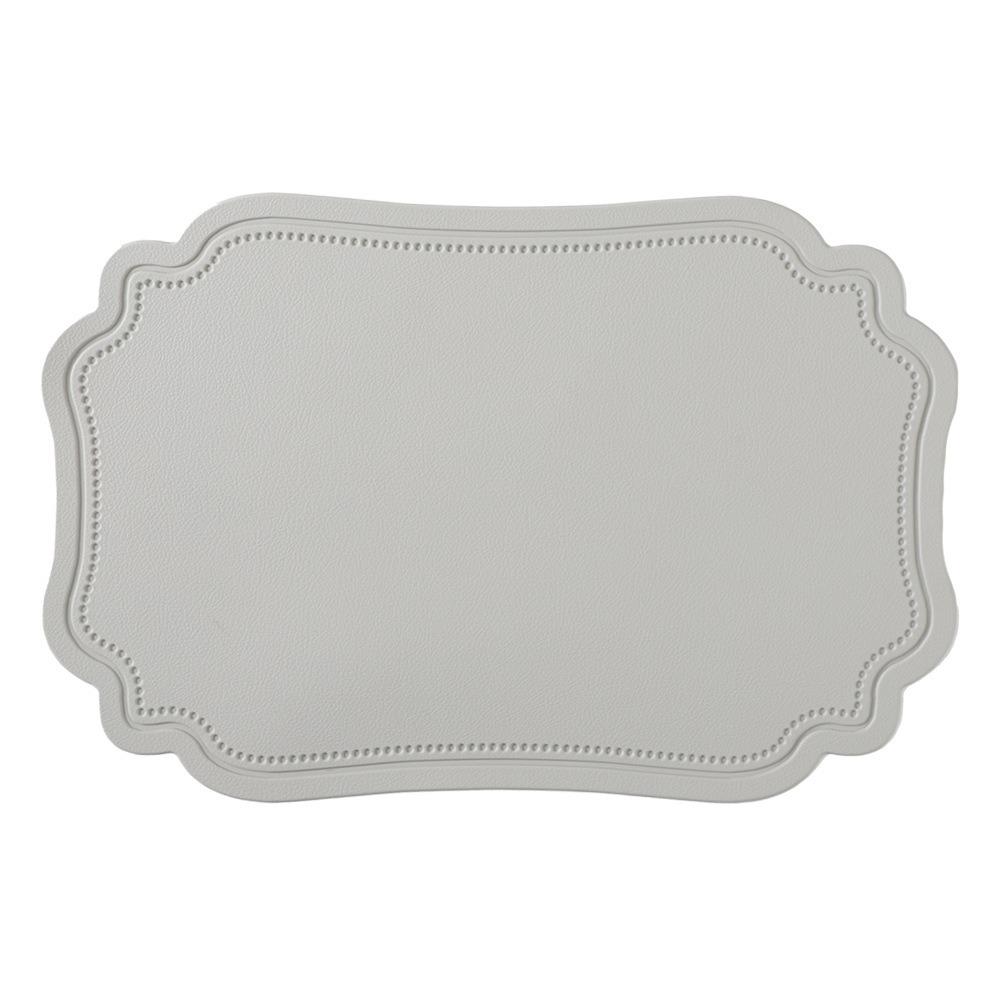 4 Piece Retro Irregular Tableware Pad Waterproof Washable Table Mat PU Leather Scratch Resistant Heat Insulated Mat