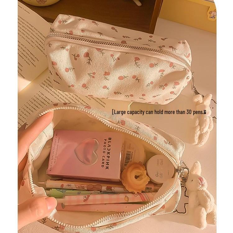 Large Capacity Korean Style Pencil Case - Thickened, Simple Stationery Bag for Students