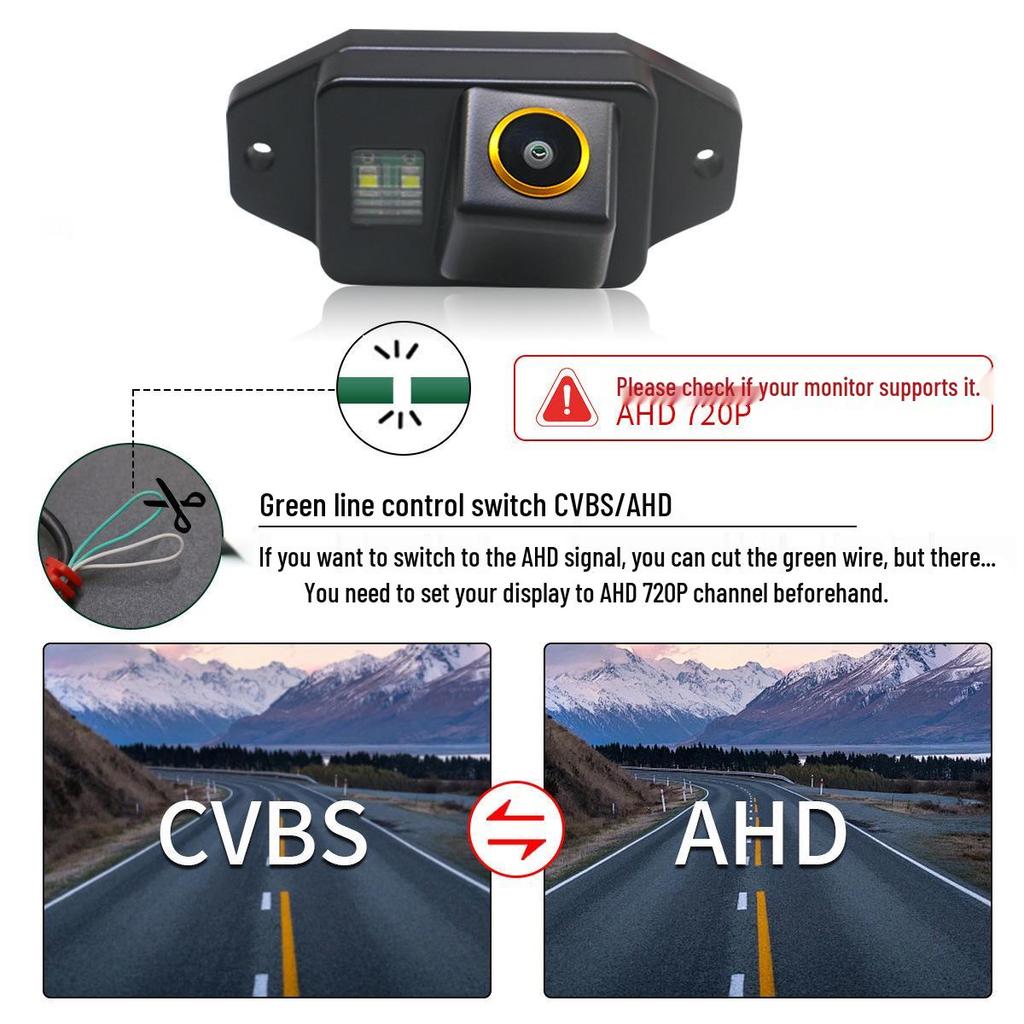 AHD Waterproof Night Vision Reversing Camera for Toyota Prado and Land Cruiser Models