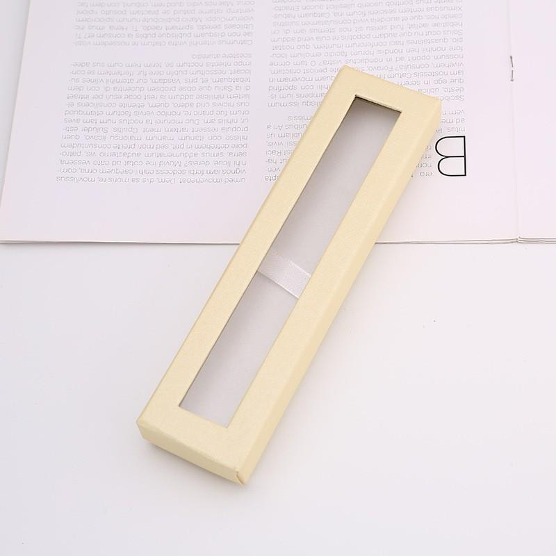 Creative Transparent Pen Box With Window Cover For Office Supplies And Gift Use