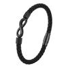Jewelry Stainless Steel Hand-woven Leather Bracelet Personalized 8-character Men's Leather Rope