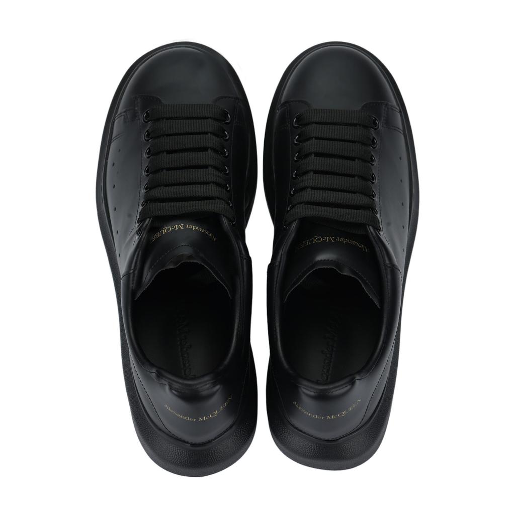Alexander Mcqueen Oversized Sneaker Cow Leather Low Top Skateboard Shoes Men's Black 553761WHGP01000