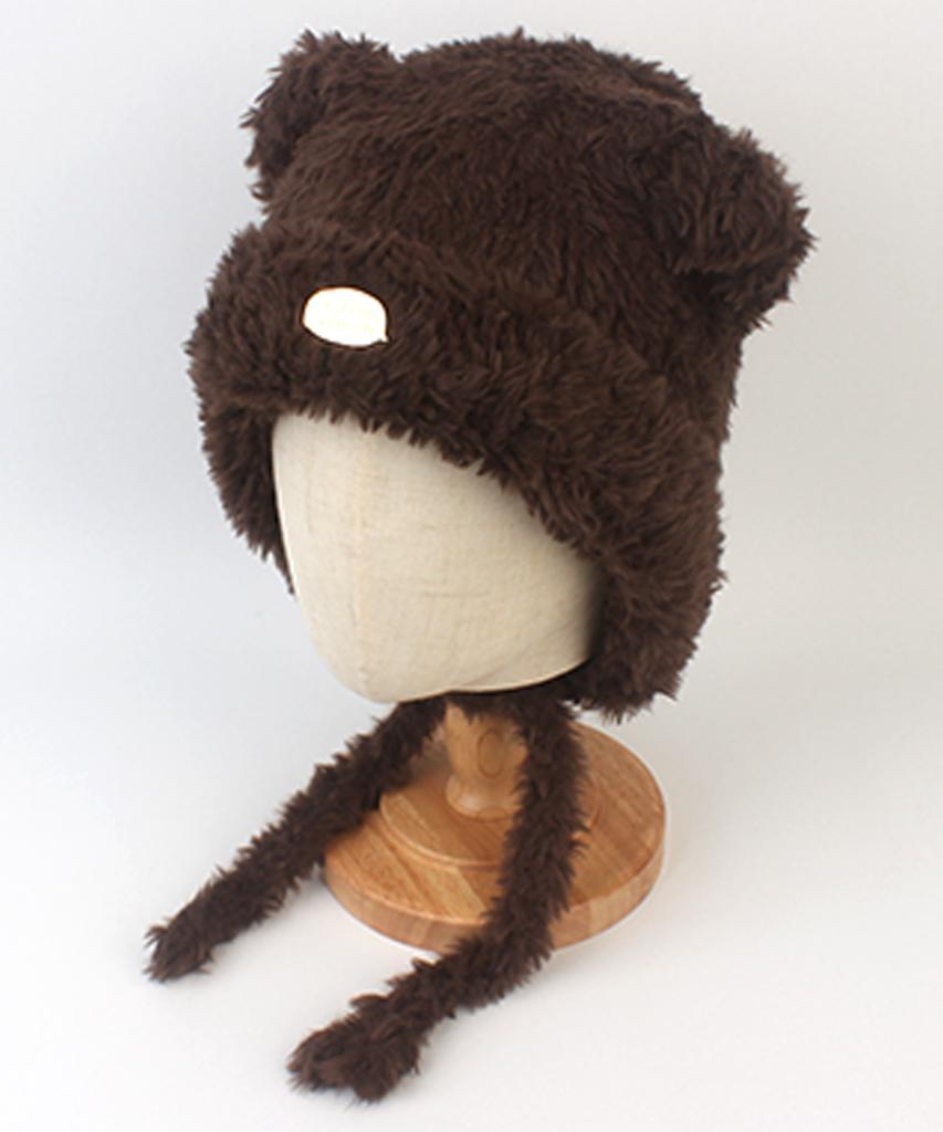 Yunibeosyeolkemiseuteuli Bear Fur Brown Bonnet Hat