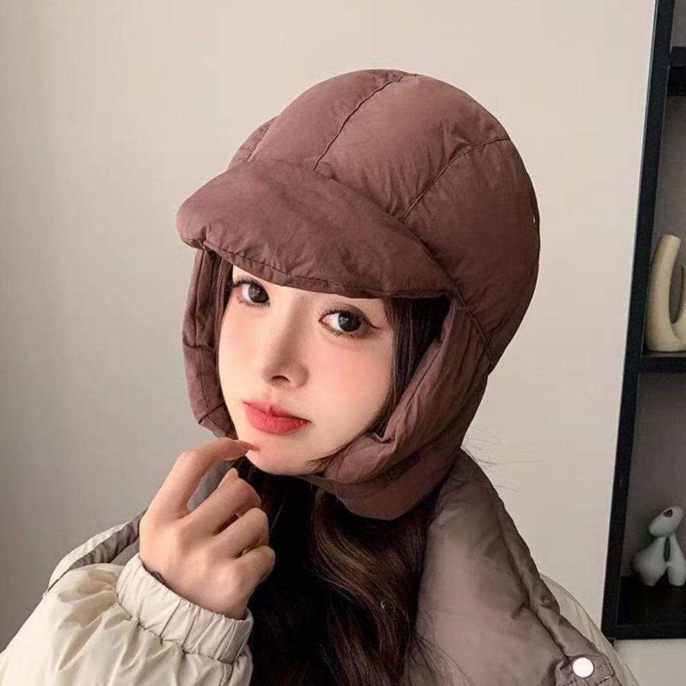 

Cold Protection Beanies Cap Down Cotton Filling Pullover Cap Cold Weather Cap Outdoor Warm