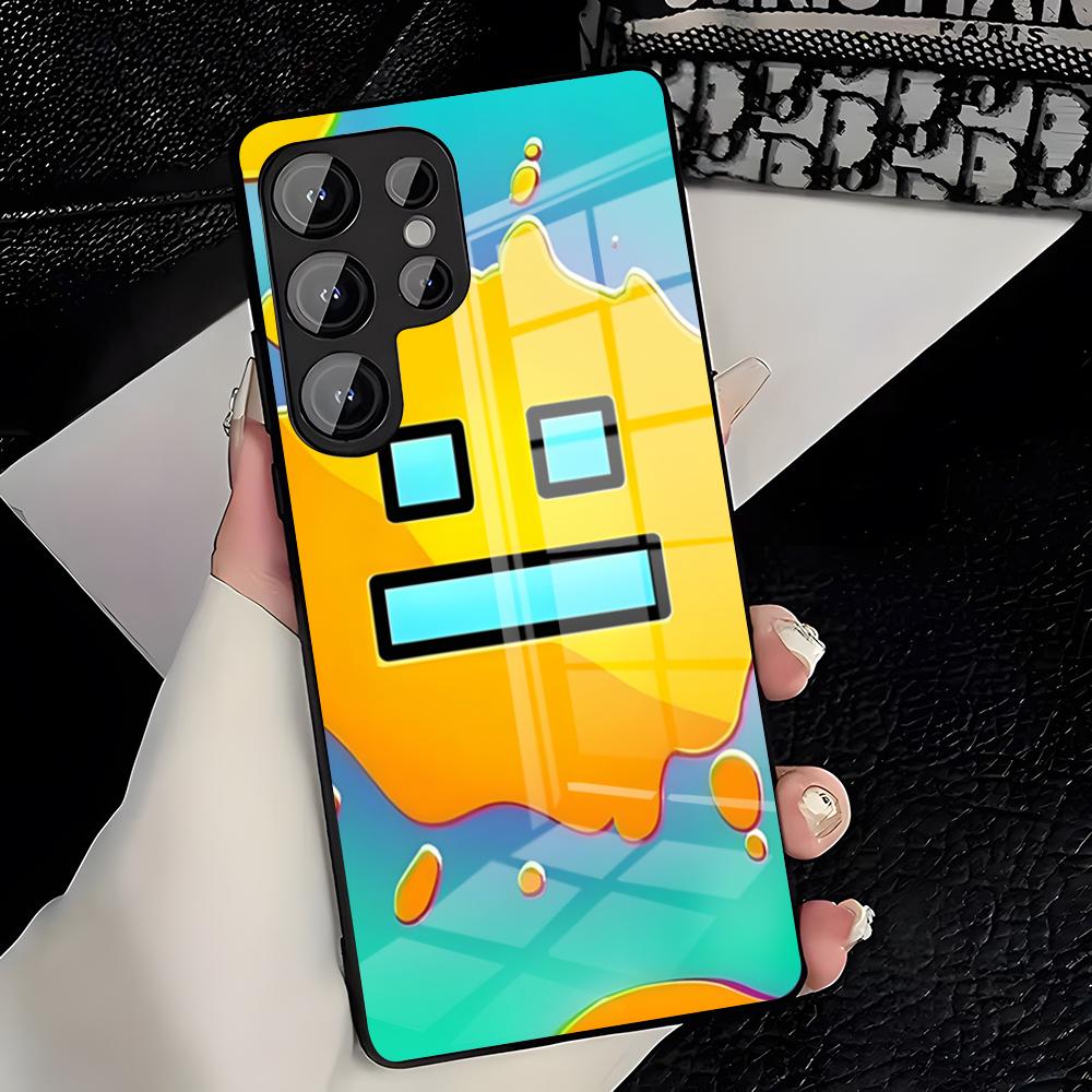

G-Geometry Dash Game Phone Case For Samsung A25 A13 A33 5G A54 A36 A35 A56 A52 A14 Shockproof Glass Cover Samsung A55
