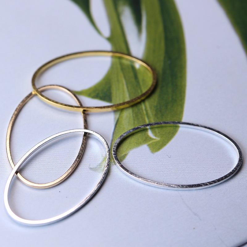 DIY Jewelry Accessories: Geometric Oval and Egg Shape Copper Rings for Earrings