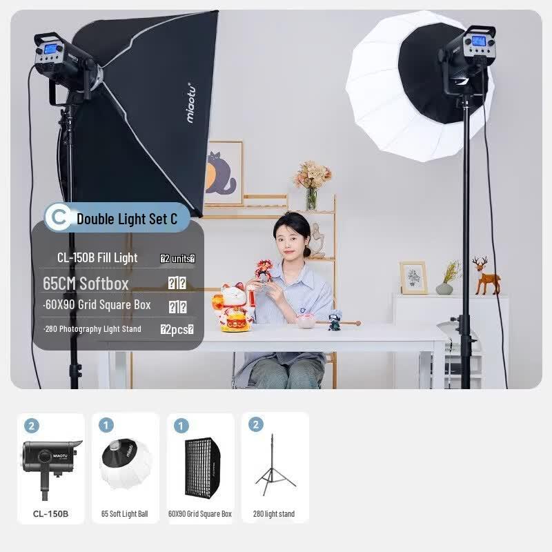 Miaotu CL150B Bi-color LED Studio Fill Light Kit