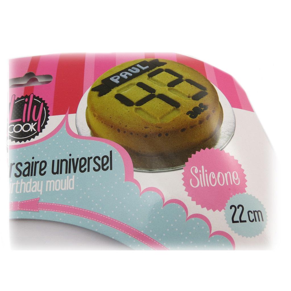 Les Trésors De Lily [P8916] - Formă silicon 'Aniversare' universală roz - 22x7. 5 cm