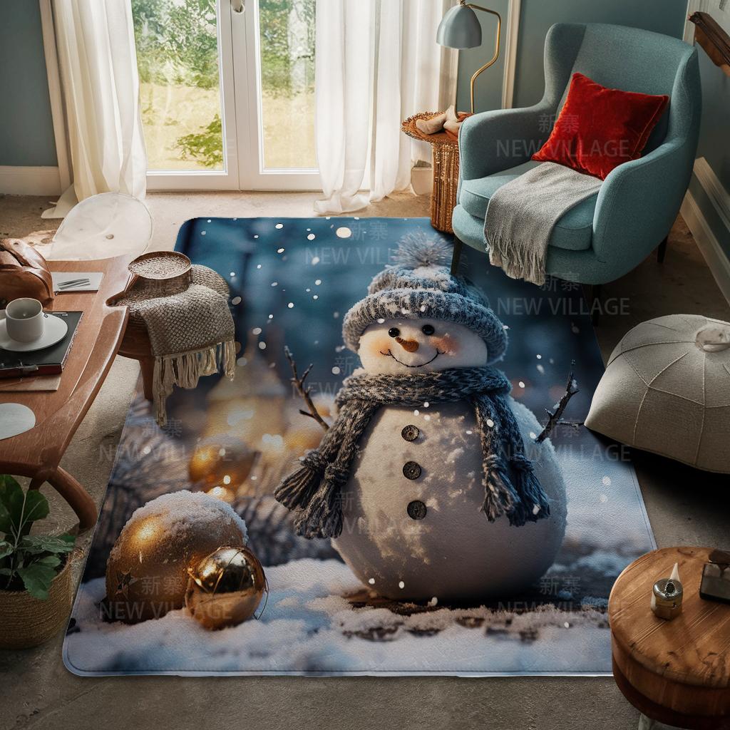 House Entrance Carpet Home Door Mat Living Room Bath Foot Bathroom Non-slip Water Absorption Rugs Bath Merry Christmas Winter