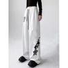 Letter Star Print Design Sweatpants Women Street Style Wide Leg Pants Women Spring Summer Trendy Long Trousers