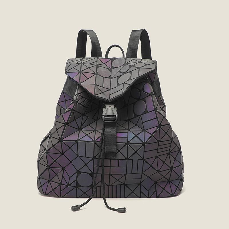 Neue Geometrie Damen Holographische Schulter Rucksack Mode Student Frauen Einkaufstasche