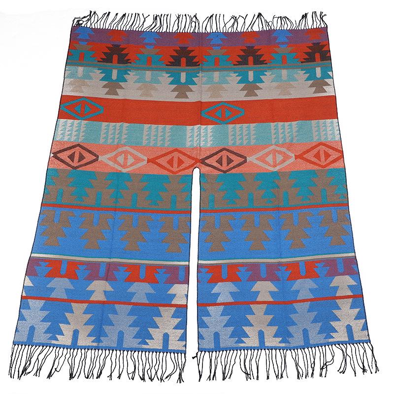 Ethnic Style Imitation Cashmere Shawl - European & American Holiday Scarf Cape Cloak
