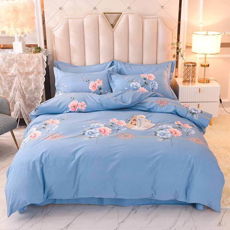 Thickened Brushed Pure Cotton Autumn/Winter Bedding Set - All-Season Universal (Four-Piece & Three-Piece Options)