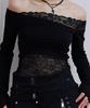 ILLIO Black Lace Off Shoulder Longsleeve