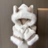 Winter Cute Plush Thermal Ear Hat Cute Fox Ears Plush Hat Outdoor Thickened Integrated Hat