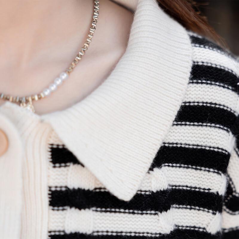 ITISF4 Women's Sweet Stripe Fine Wool Sweater