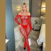 Women Fishnet Mesh Bodystocking Long Sleeve Bodysuit See Through Tights Nightwear Erotic Lingerie Crotchless Jumpsuit