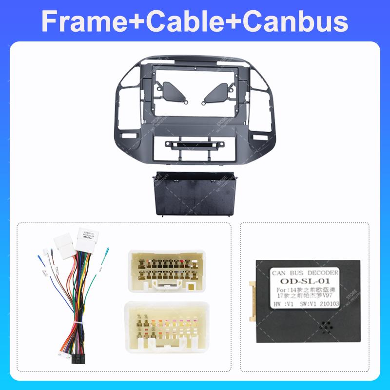 10inch Car Radio Face Frame For Mitsubishi Pajero V73 V60 V68 2004-2011 Fascia Stereo Panel Mounting Head Unit Canbus Cable