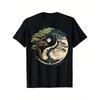Men'S T-Shirt Featuring The Tree of Life with Yin Yang Design On a Bonsai Tree