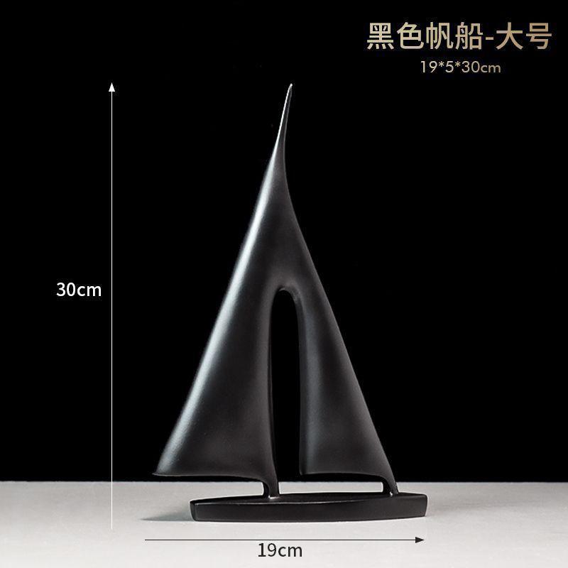 Modern Minimalist Sailboat Resin Sculpture Decor Desk Living Room Bedroom Entryway Home Office
