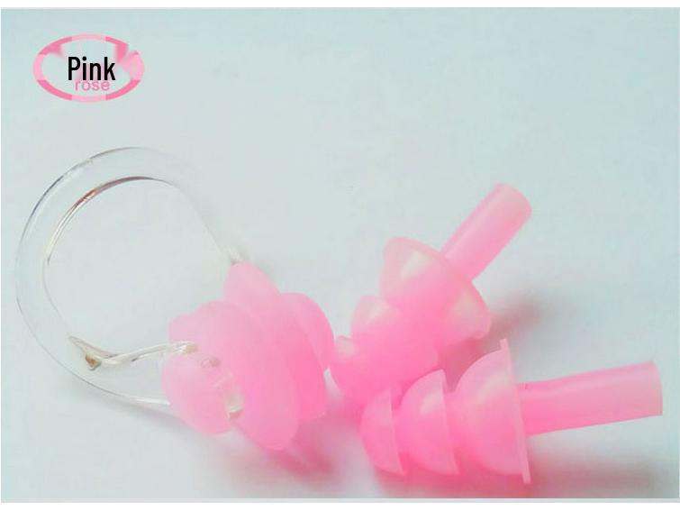 Silicone Nose Clip & Earplug Set for Swimming - Waterproof, Soft, for Children & Adults