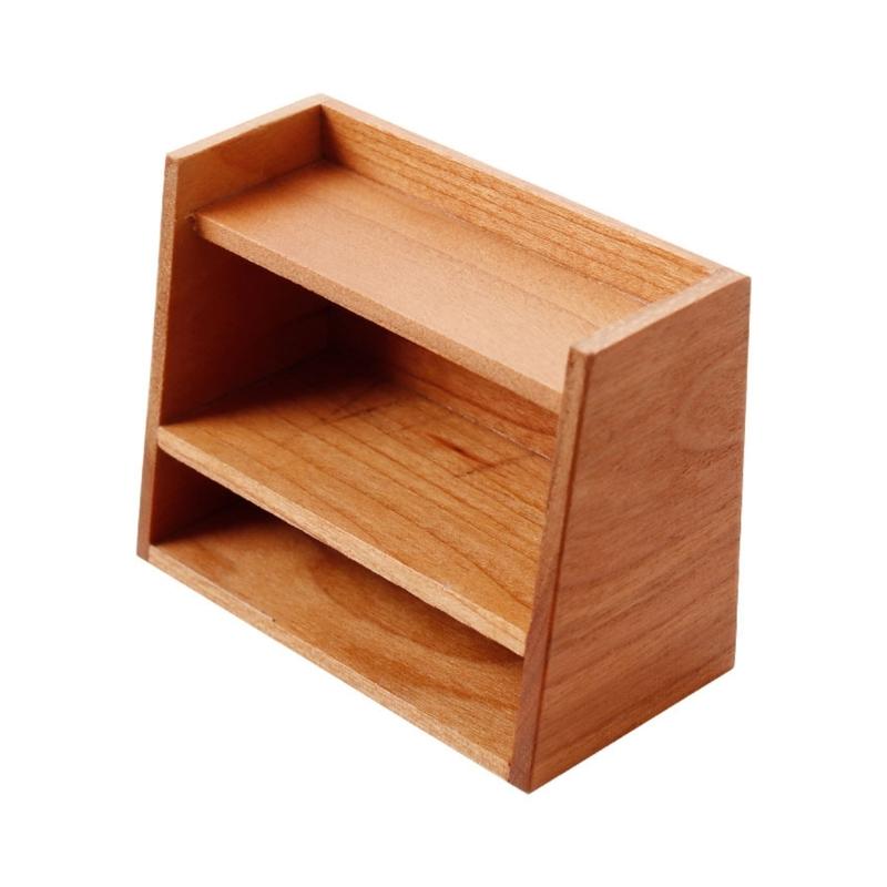 Natural Wood Miniature Storage Cabinet For 1/12 Doll House Dolls Accessory Organization Solution Scene Display Props 1