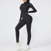 Autumn Scrunch Gym Jumpsuit Women's Fitness Suit Long Sleeve and Long Pant Sports Overalls for Woman Tracksuit Yoga Clothing Zipper Workout Sportswear
