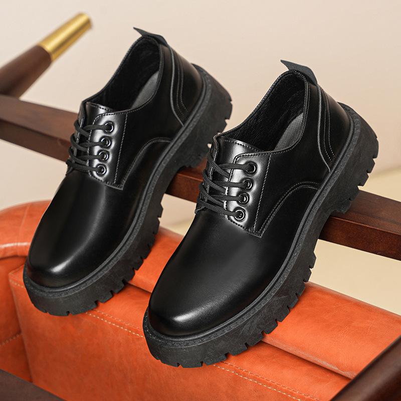 

Grow wedding groom casual shoes men s leather shoes men s autumn new Martin boots British business dress big head leather shoes 44