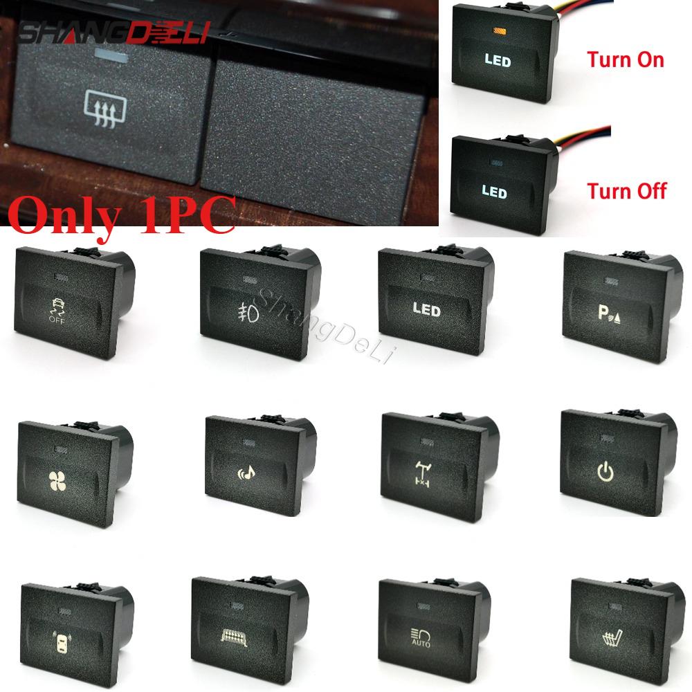 1PC Black Car LED Radar Front Rear Fog Light Power On Off Switch Button With Connect wire for Ford Focus 2 Mk2 2009 2010 2011